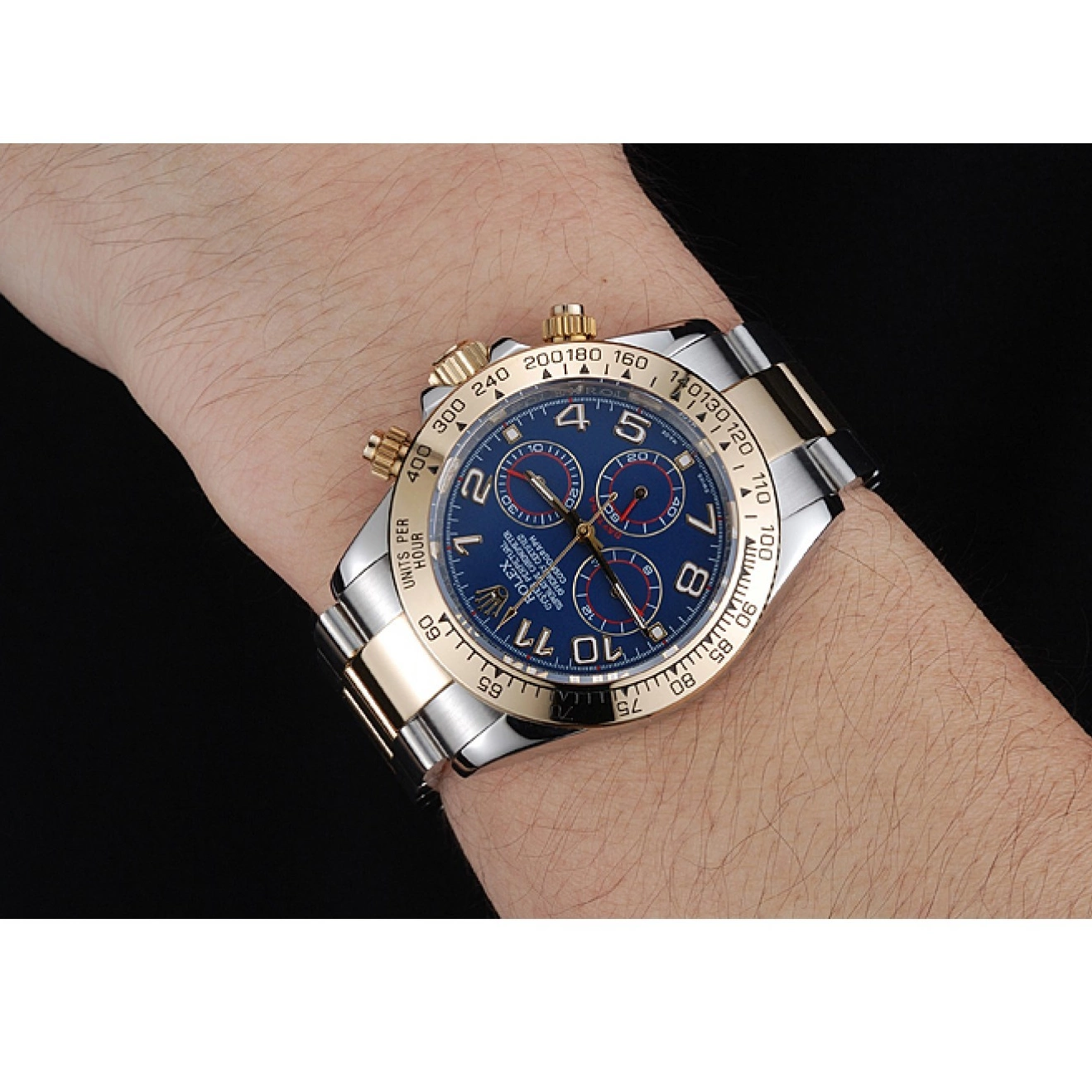 Aaa replica Bracelet Steel 1454246 Cosmograph Two Stainless Dial Blue Tone Daytona Rolex 0817
